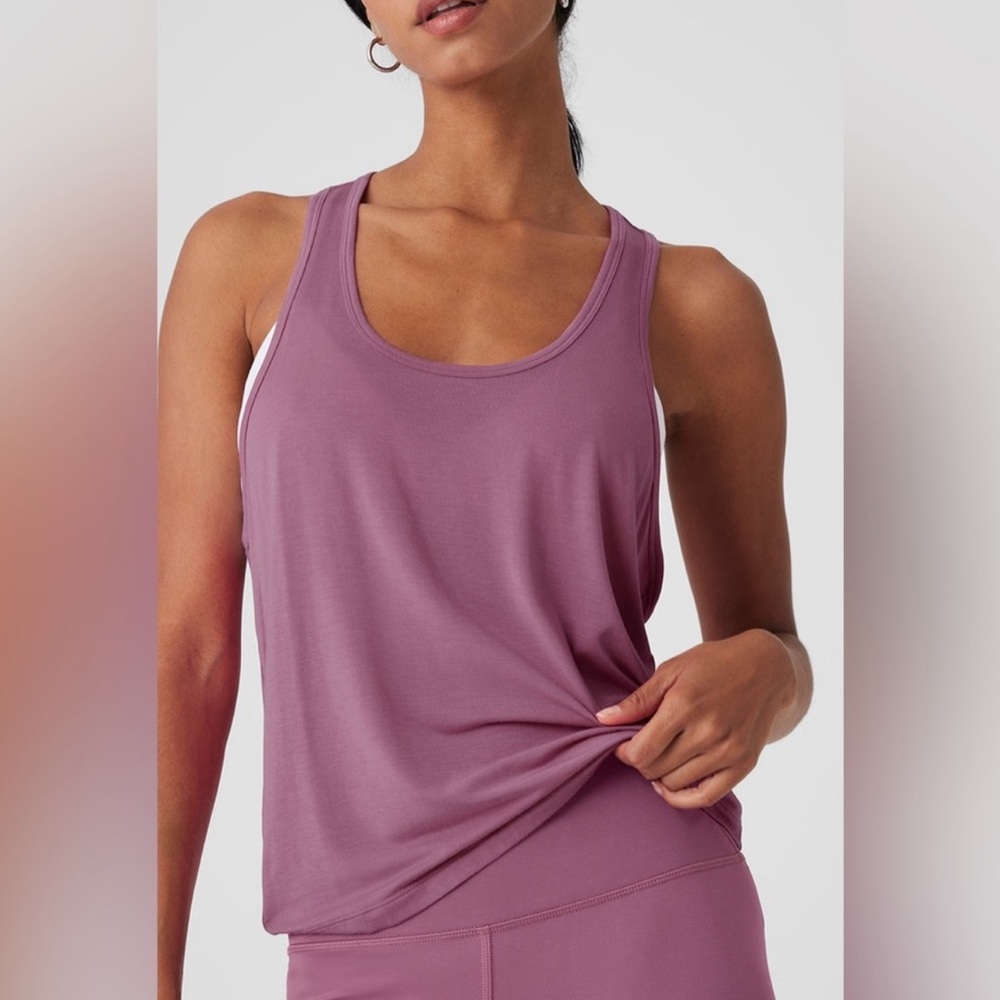 Alo All Day Tank In Soft Mulberry Orchid Pink Purple Racerback Active Top Size M